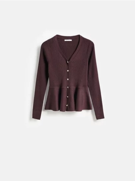 Reserved Cardigan cu adaos de maro