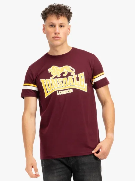 LONSDALE Tricou METHLEY galben / roĹźu Ă®nchis alb
