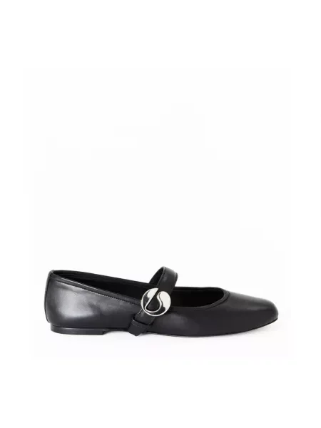 Coperni baleriny skórzane Ballerina Belt Flat czarny