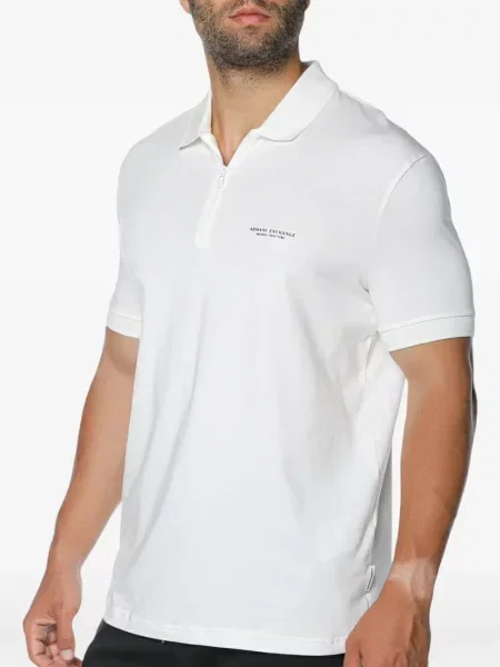 Tricou polo Armani Exchange cu imagine alb