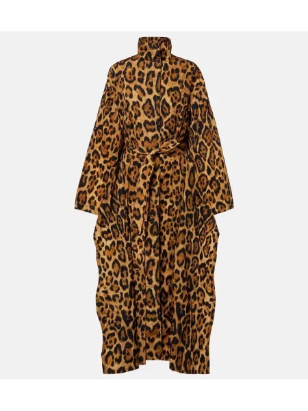 Tafta trencz Alaïa z nadrukiem brązowy