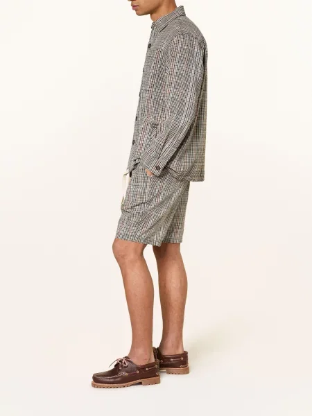 Barbour Šortky Fife S Lnem / světle hnědá / světle šedá černá