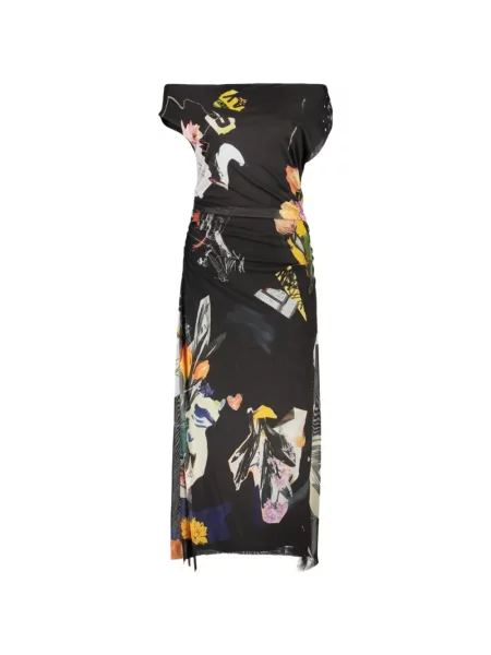 Rochie maxi Desigual cu model floral cu imagine negru