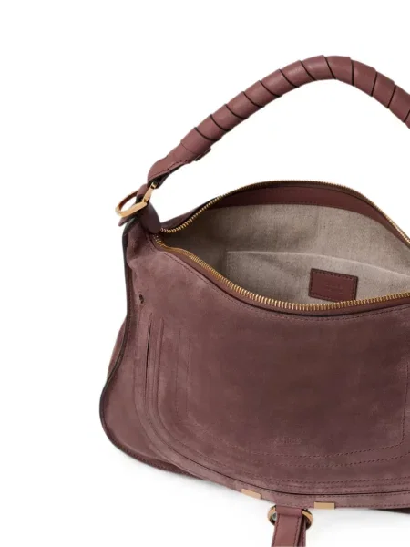 Geantă shopper Chloé din piele de căprioară maro
