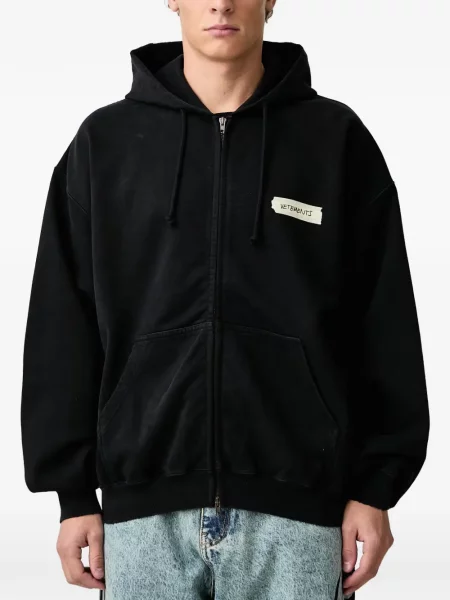 Hanorac cu glugă Vetements cu autograf negru