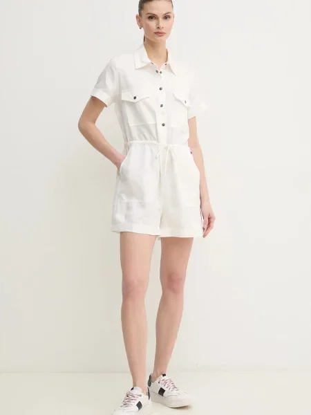 Ошейниковый комбинезон Pepe Jeans бежевый