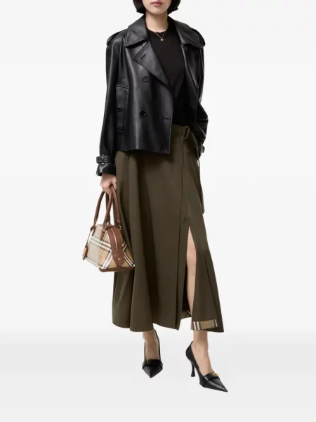 Fustă midi Burberry de lână maro