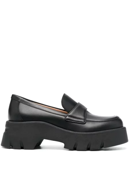 Kožené chunky loafers Gianvito Rossi černé