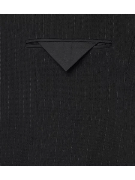 Μάλλινος ριγέ μπλέιζερ Saint Laurent μαύρο
