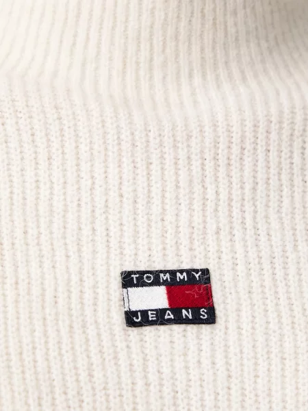 Tommy Jeans пуловер дамски с вълна бежово