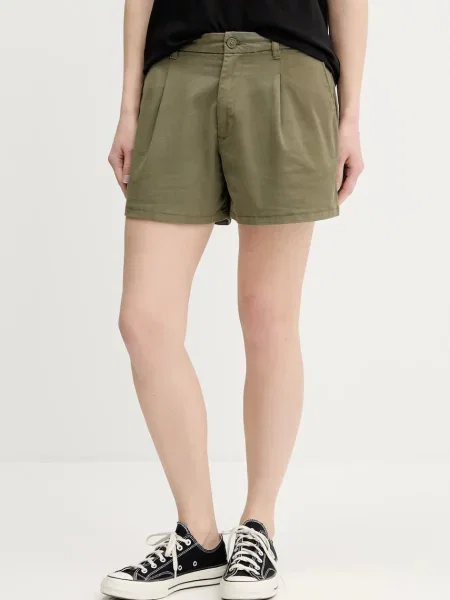 Guess Jeans szorty gładkie medium waist zielony