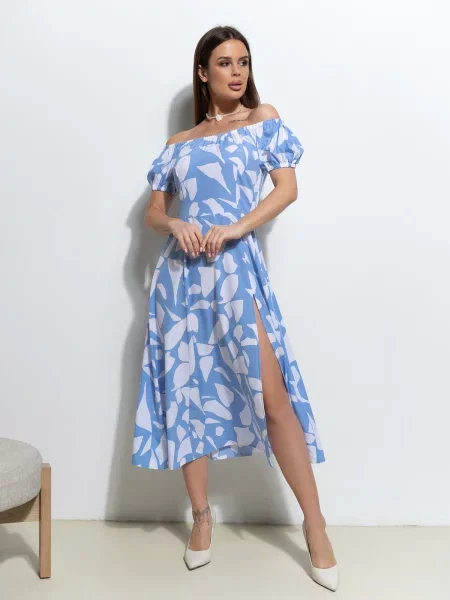 ISSA Plus Сукня міді блакитний