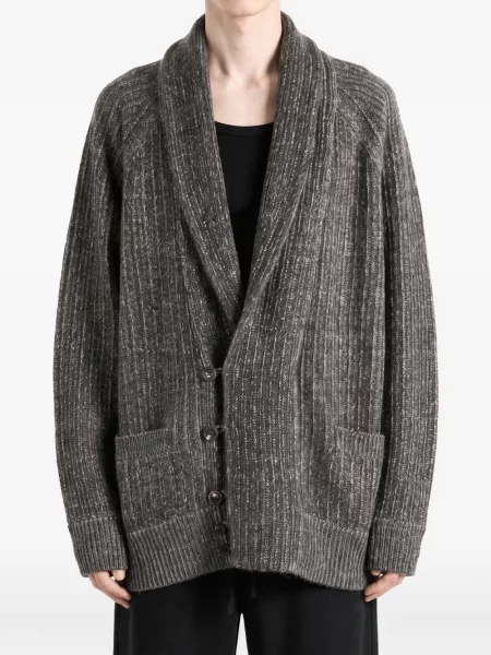 Gulerat cardigan Ziggy Chen tricotate gri