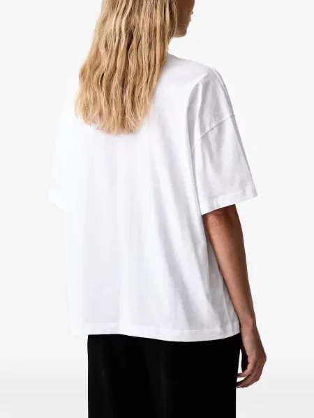 Tricou Armani Exchange cu broderie alb