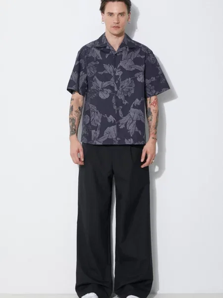Neil Barrett koszula Boxy Bold Flowers Print Short Sleeve Shirt regular szary