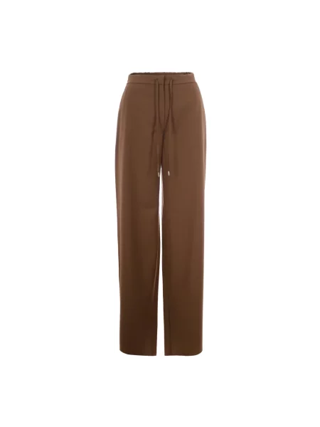 Spodnie Max Mara Studio wełniane brązowe