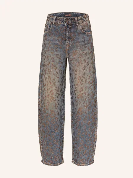 Miss Goodlife Jeansy Typu Barrel Z Kamyczkami grau szare