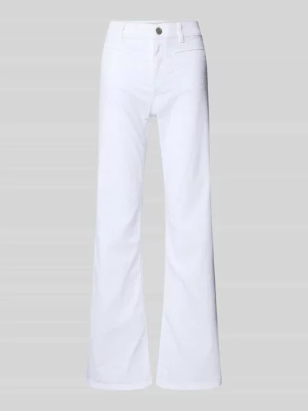 Jeansy o rozkloszowanym kroju z wpuszczanymi model ‘Melly fresh’ Opus Pants białe