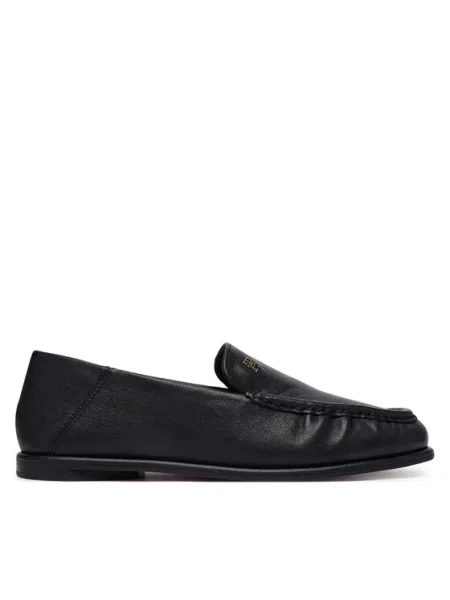 Tommy Hilfiger Lordsy Leather Ruched Toe Loafers czarny