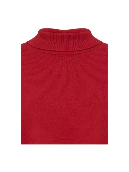 Sweter z golfem Ichi do golfa czerwony