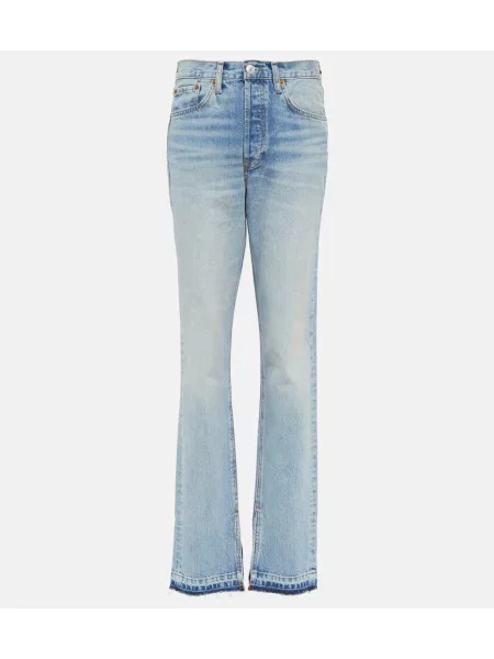 Blugi evazați Re/done cu talie înaltă albastru