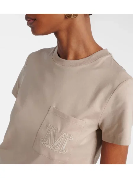 Top Max Mara cu broderie bej