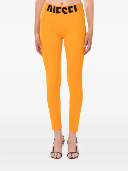 Leggings Diesel cu autograf portocaliu