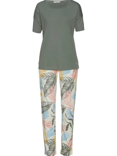 VIVANCE Pijama ecru / kaki / deschis / roz pal / galben curry albastru