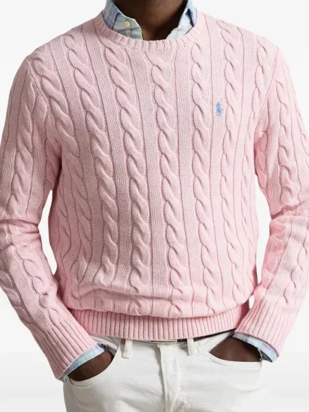 Samt prugasta jakna Polo Ralph Lauren s autogramom ružičasta