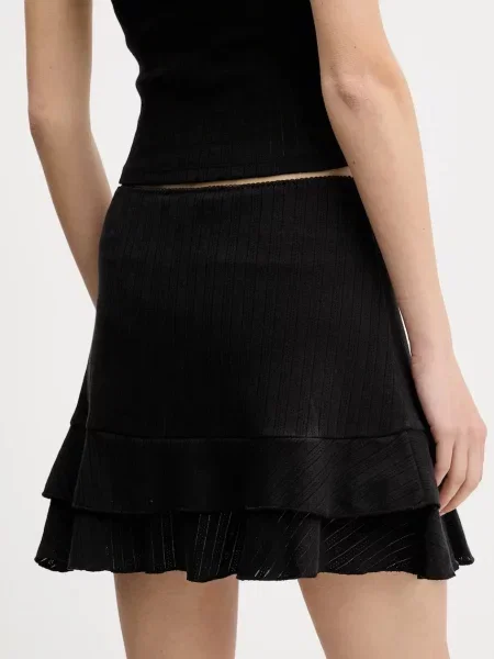 Spódnica mini z imitacji dzianiny model ‘POINTELLE’ Tommy Jeans czarna