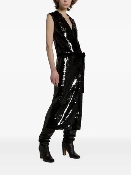 Rochie midi Alberta Ferretti cu paiete negru