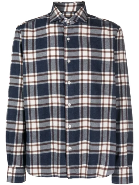 Kostkovaná flanelová košile Orian modrá