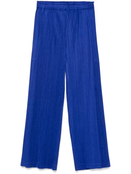 Pantaloni Pleats Please Issey Miyake plisate albastru