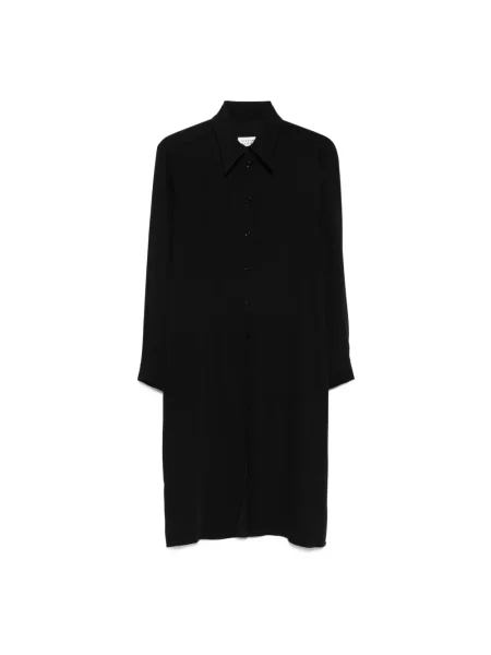 Sukienka koszulowa Mm6 Maison Margiela z długim rękawem czarna