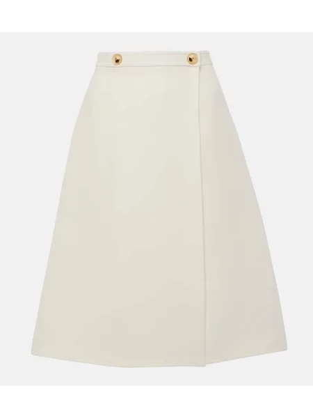 Spódnica midi Valentino z krepy do kolan biała