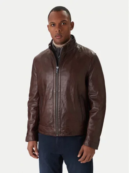 Milestone Usnjena jakna Ms Barney rjava