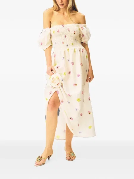 Rochie midi Sleeper de in cu model floral cu imagine alb