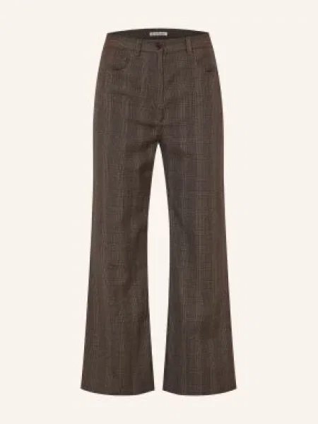 Acne Studios Marlene Kalhoty tmavě hnědá béžová