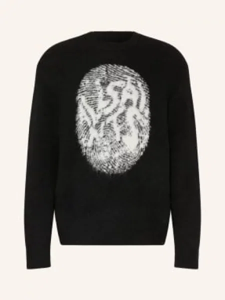 Allsaints Svetr Ridges S Alpakou černá bílá