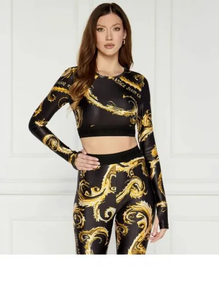 Versace Jeans Couture Blúz | Cropped Fit fekete