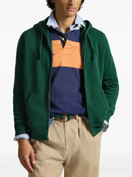 Ριγέ polo Polo Ralph Lauren με κουκούλα με αυτόγραφο λευκό
