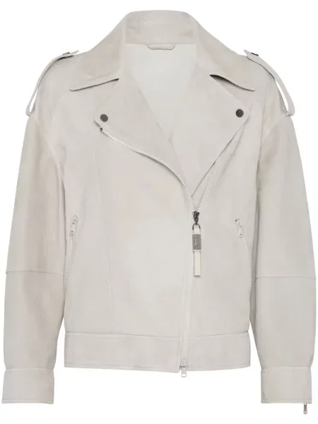Geanta de piele Brunello Cucinelli gri