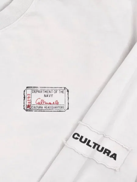 Lung tricou Cultura cu autograf alb
