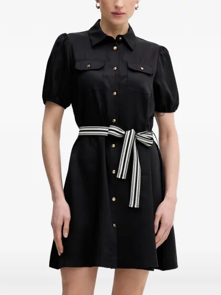 Cu centură rochie mini Gaudi cu dungi negru