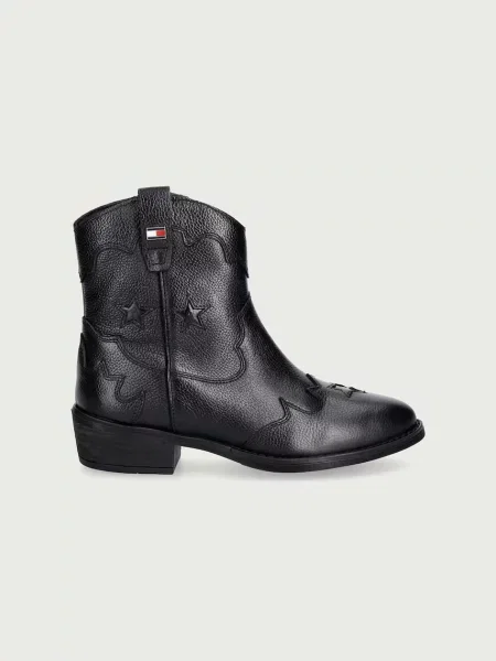 Tommy Hilfiger cizme cowboy pentru copii din piele negru