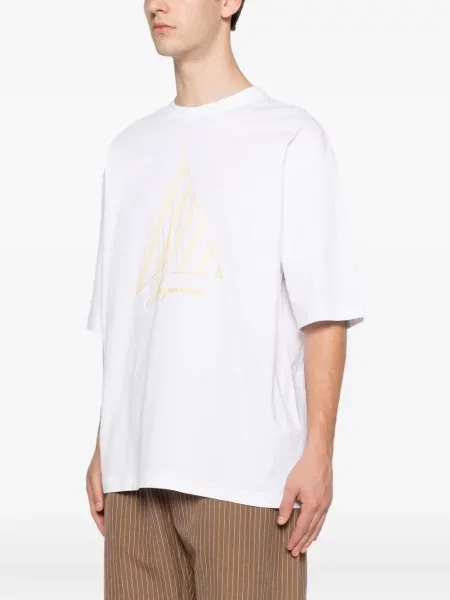 Tricou Jacquemus cu broderie maro