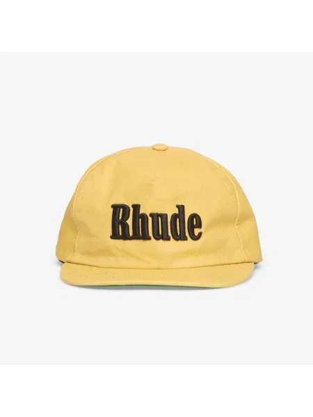 RHUDE Logo șapcă din piele pentru bărbați negru