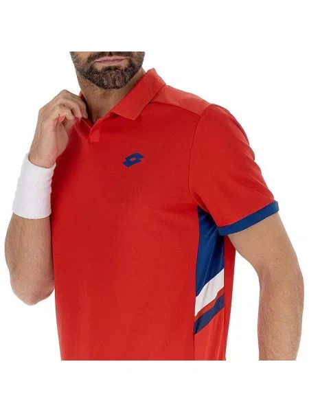 Koszulka tenisowa Lotto Squadra III Polo czerwona
