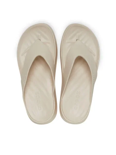 Papuci Crocs cu platformă bej