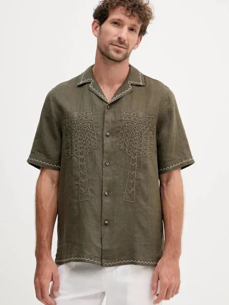 Lanena srajca Frescobol Carioca zelena